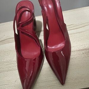 Elegant Red Women's Slingback Heels